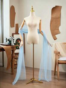1pc Women's Long Shawl Scarf Neck Veil White Black Red Lake Blue Pink Champagne Long Mesh Material Wedding Shawl 350X60cm Mesh Shawl Elegant Style Wedding Shawl Veil Scarf Suitable For Wedding Banquet Performance Party Travel Photography Props Bridal Accessories Holiday Decoration Shawl Scarf Korean Style High-End Neck Veil Long Soft Mesh Scarf Bridal Gown Train Shoulder Veil Korean Style High-End Vintage Long Chiffon Scarf Bridal Gown Cheongsam Outerwear Shawl - Clear - View 14