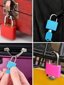 Portable Padlock With Key, Colorful Plastic Shell Metal Lock, School Supplies, Travel Vacation Cruise Essential Accessory, Women's Back To School Season - Multicolor - View 6