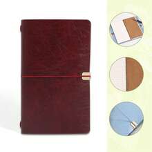 A6 PU Leather Budget Binder Notebook, 3‑Set Inner Pages Total 200 Pages Refillable Loose‑Leaf Travel Journal, Elastic Band Closure, Multi‑Color Portable Work‑Study Daily Planner - Multicolor - View 11