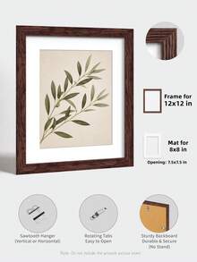1/4pcs Modern Natural Photo Frames With Mat For 5x7/12x12/12x16, Delicate Texture, Easy Match Color, Perfect For Gallery Wall Decor/Living Room/Office - Modern Natural Style - View 7