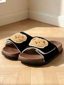 HAHABOBO Sandal Selop Platform EVA dengan Tali Lebar yang Dapat Diatur untuk Anak-Anak Unisex, Sandal Selop Ringan dengan Ujung Terbuka, Cocok untuk Semua Musim, Aktivitas Luar Ruangan, Pantai, Liburan Sehari-hari, dan Hadiah. - Hitam - View 4
