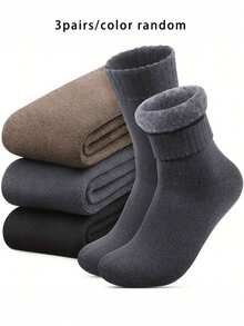 3/6 Pasang Kaos Kaki Hiking Tebal Hangat Pria, Lembut dan Nyaman, Cocok untuk Cuaca Dingin dan Pakaian Musim Dingin. - MultiWarna - View 9