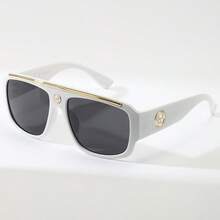 Vintage Rounded Rectangular Plastic Sunglasses, Unisex. With Sun Protection Function, Suitable For Street Photography, Dating, Parties, Outdoor Travel. - Grey - View 8