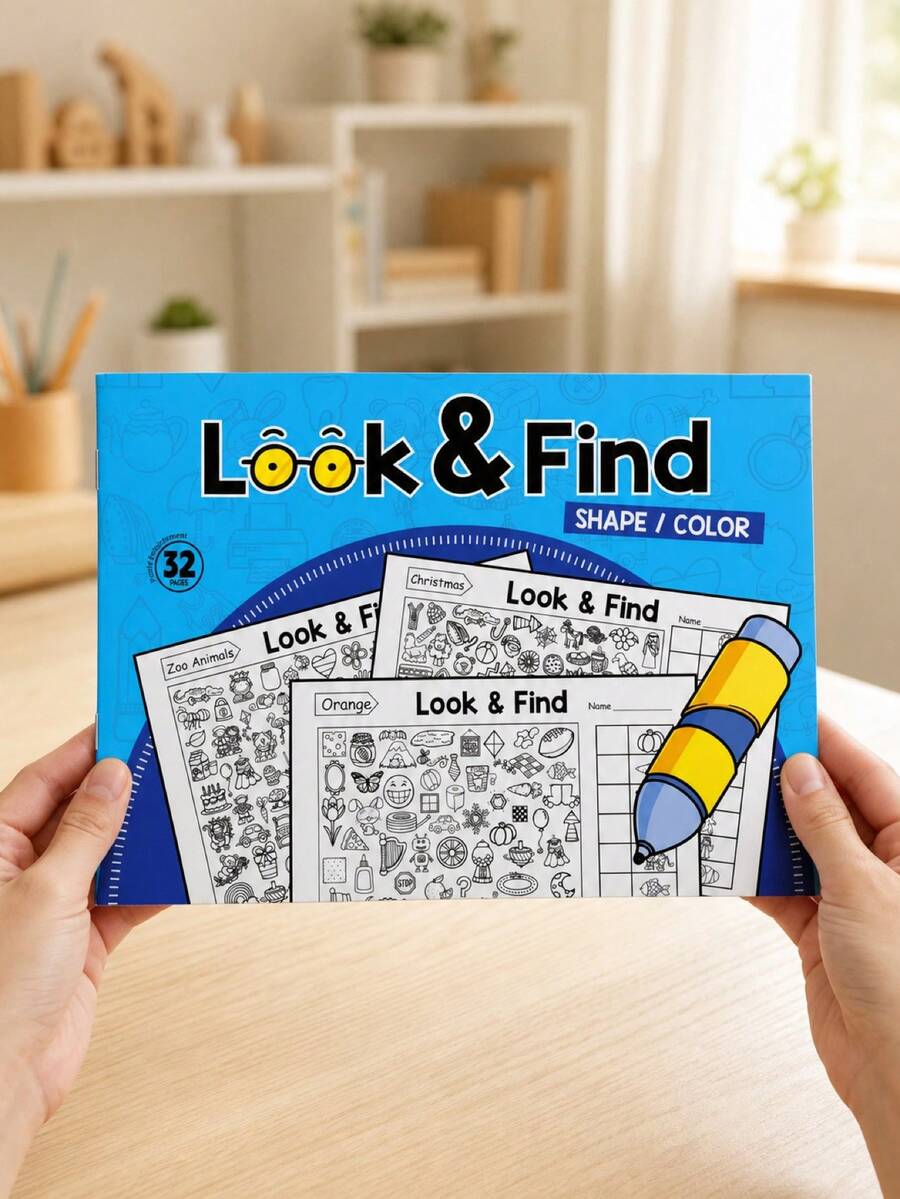 Interactive Treasure Hunt Game Book/Sudoku Game, Enhances Brain Ability, Memory And Color Recognition/Durable Travel Educational Cards, Suitable For Home And School/Perfect Gift For Thanksgiving, Easter, Christmas And New Year/Find The Difference