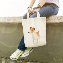 1 pieza, bolsa de mano de lona con ilustración sencilla (13.8"x15.8"), bolsa de compras diaria a la moda, esencial para ir al trabajo y a la playa, regalo ideal para amigos y familiares, bol - A - Ver 8