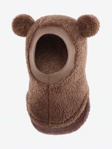 1pc Children's Bear Ear Plush Balaclava Hat, Thick Warm All-In-One Neck Warmer, Soft Fleece Kids Headwear For Winter Daily Outdoor Wear - 1PC - View 11