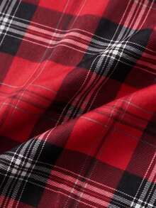 Men's Summer Plaid Casual Versatile Daily Travel Home Wear Long Pants - Red - View 4