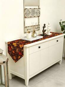 1pc,Crafted Table Runner,Autumn Vintage Maple Leaf Style Triangular Table Runner,Pointed Irregular Table Runner,Microwave Oven Cover,Pointed Irregular Tablecloth,Suitable For Dining Table,Coffee Table,Home Decor,Durable Kitchen And Dining Room Decoration,Dining Table Decoration,Entryway Decoration - Multicolor - View 8