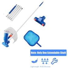 Portable Pool Cleaning Kit With Vacuum, Leaf Rake Net With Aluminum Frame For Above-Ground Pool, Spa, Hot Tub, Pond - BLUE - View 10
