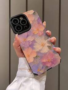 1件花卉圖案柔軟手機殼，相容於 Apple 及多款機型 - 彩色 - 查看 3