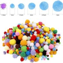 100/200/300/500/1000 Pcs Mixed Mini Small Pom Poms Bulk Kit, Family Activities & Home Decor Projects - Multicolor - View 12