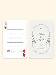 1Set (54 Pcs) Personalized Custom Wedding Playing Cards, Replica Card Deck With Editable Text & Guest Book Lines, Unique Reception Table Favors & Keepsakes For Bridal Couples Guests Friends Family, Elegant Wedding Party Gift Idea - Multicolor 3 - View 11