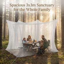 White Mosquito Netting 220*200*240cm For Patio | Heavy Duty Gazebo Net | Sunshade Canopy, Suitable For Porch, Garden And Terrace | Outdoor Home Insect Screen Extra Large Outdoor Mosquito Netting Patio Terrace Single Door Mosquito Net Gazebo Tent Insect-Proof Hanging Curtain Mosquito Protection - Multiple Styles - View 4