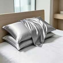 Soft Breathable Smooth Solid Color Satin Pillowcase, Ice Silk Texture, Skin-Friendly Comfortable, Home Use - Multicolor - View 3