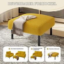 Corduroy Ottoman - Comfortable And Stylish Footstool - 黃色 - 查看 4