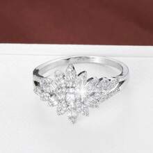 Cincin Dekorasi Zirkonia Kubik - Perak - View 2