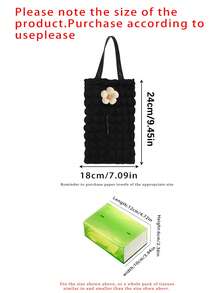 1pc Car Tissue Box, Car Seat Tissue Holder, Car & Home Dual-Use Tissue Decorative Bag, Hanging Tissue Bag, Car Storage Organizer - A - View 12