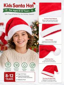 3PCS 8-12Y Christmas Party High-End Short Plush Christmas Hats, Children's Christmas Party Costume, Suitable For Boys And Girls - 3PCS - View 3