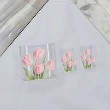 3pcs Light Pink Tulip Pattern, Suitable For IPhone 20W/18W Charger - Multicolor - View 5