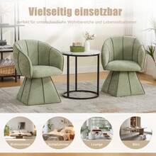 Single Rotating Chair With Chenille Fabric, Olive Green - For Living Room Or Bedroom - 橄欖 - 查看 6