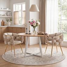 Modern Accent Chair Beige Metal Frame - Luxury Style For Living Room & Bedroom - Beige - View 4