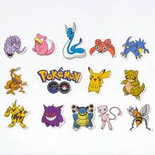 pokemon 50/100張寶可夢卡通圖案貼紙，DIY塗鴉，噴火龍、伊布等，適用於筆記型電腦、手機、筆記本，生日派對、生日禮物 - 彩色 - 查看 7