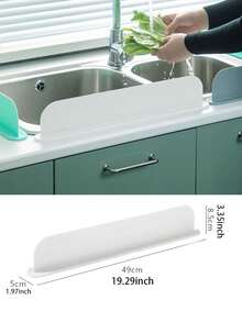 Kitchen Silicone Water Splash Guard, Strong Adsorption Water Barrier Strip, Sink Countertop Splash Guard, Dishwashing Basin Water Barrier, Household Silicone Water Barrier Strip, Washbasin Waterproof Partition, Easy Installation Anti-Overflow Guard, Multi-Color Waterproof Silicone Water Guard - A - View 9