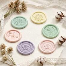 1pc Floral Embossed Wax Seal Stamp Copper Head - Perfect For Love Letters, Invitations, Holiday Cards, Journals, Scrapbooking, DIY Crafts - Embossed Floral Stamp Head/1Pcs - View 2