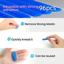 96pcs Heavy Duty Adhesive Putty, Reusable And Removable, Suitable For Posters, Photos, DIY Crafts, Artwork Display, Painting And Hanging Decor, Perfect For Home And Office Wall Applications - Strong Adhesive Putty - View 12