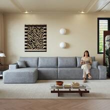 4 Seat Grey Chaise Lounge - No Assembly Required - 灰色四座 - 查看 1