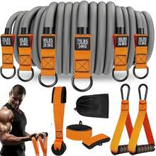 11-Piece Resistance Band Set With Door Anchor, Handles, Storage Bag, Leg And Ankle Straps, Suitable For Resistance Training, Home Fitness, Gym Accessories, Sports Exercise, Gym Workout, Home Workout, Fitness Equipment And Home Training Supplies - A - View 4