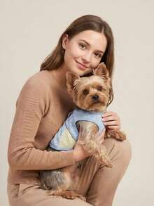 Breathable Mesh Pet Vest With Built‑In Leash Ring, Sun‑Protective Reflective Sleeveless Tank Top, Anti‑Shedding Pet Clothes For Small Medium Dogs Outdoor Walking - Baby Blue - View 9