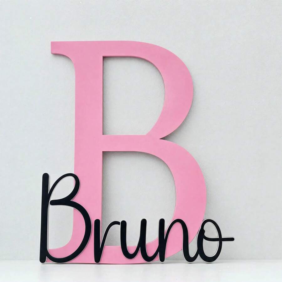 1pc Personalized Custom 26 Letters Acrylic Name Sign, Indoor Decor Nameplate Personalized Nursery Decor - Custom Acrylic Double Layer Name Sign, Children's Room Laser Cut Double Layer - Multicolor - View 1