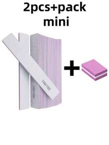 25/50pcs Professional Rectangular Nail Files, Including 80/80 And 100/180 Grit Nail File Strips - Grey - View 15