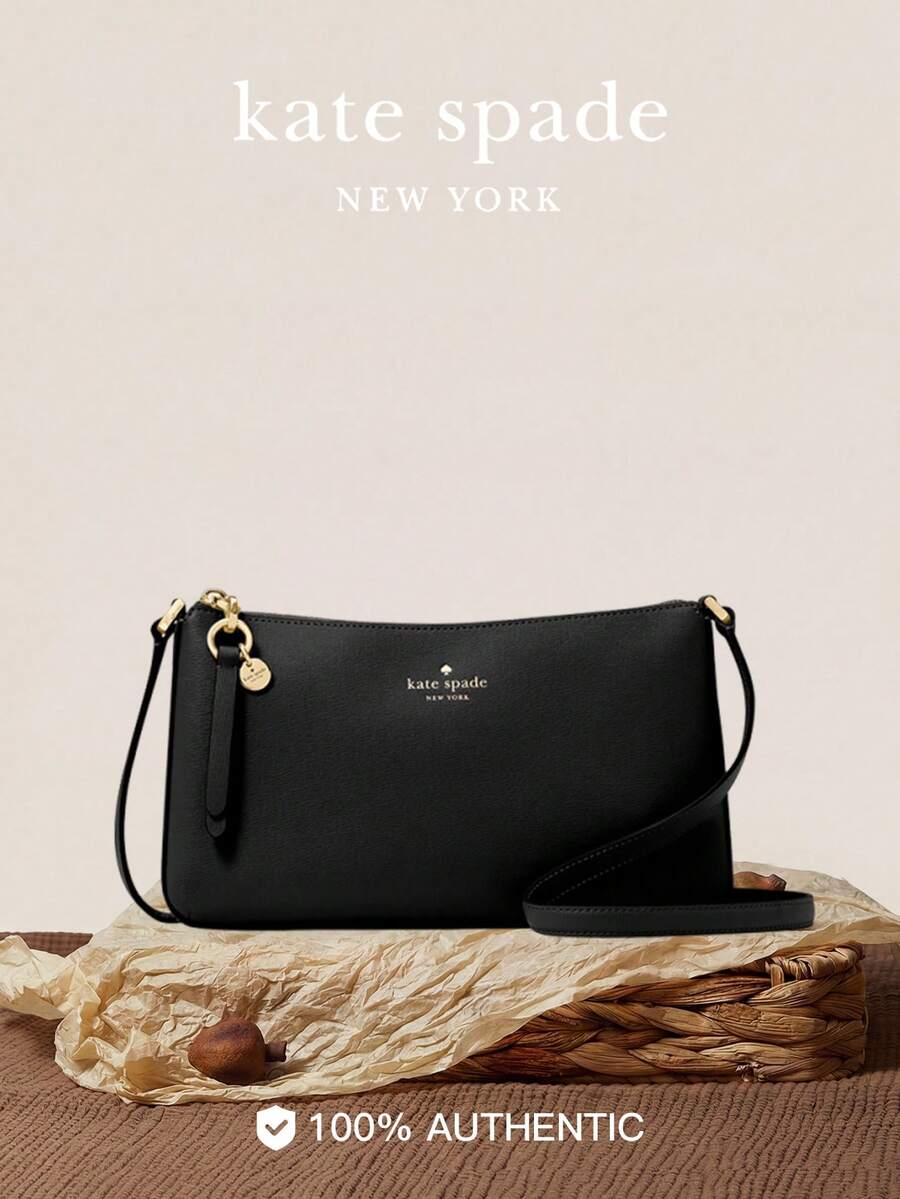 Kate Spade Tas Selempang Wanita Ginnie, Tas Bahu Minimalis Y2K, Clutch untuk Perjalanan Sehari-hari, dengan Tali yang Dapat Diatur - Hitam - View 1