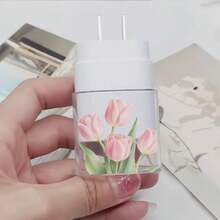 3pcs Light Pink Tulip Pattern, Suitable For IPhone 20W/18W Charger - Multicolor - View 4
