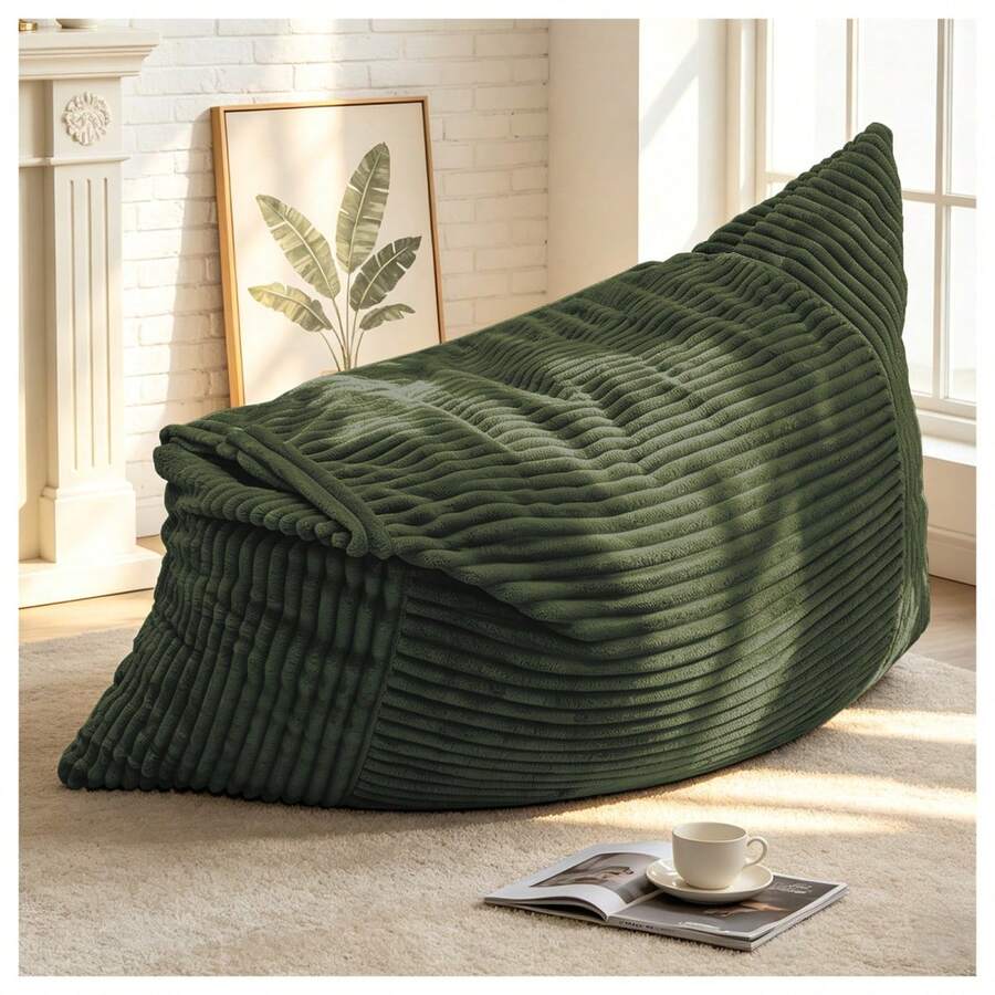 Sillón Puff Convertible DDY-SHENHUI - Tu Espacio Acogedor para Relajación y Tiempo en Familia - Verde + Franela - Ver 1