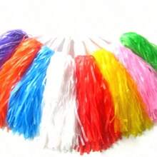 1pc Plastic Cheerleading Pom Pom With Handle, Team Party Dance Cheer Ball, Cheerleading Ball, Cheerleading Supplies - Multicolor - View 5
