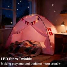 Abulun Single Bed Tent, Sensory Breathable Private Space Windproof Indoor Sleeping Tent - Pink - View 7