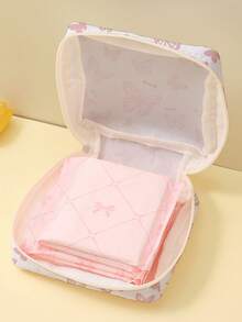 1pc Butterfly, Strawberry, Smiling Face Pattern Sanitary Pad Storage Bag, Coin Purse, Storage Bag, Makeup Bag, Card Holder, Earphone Storage Bag, Can Hold Coins, Cards, Accessories, Keys, Multi-Functional Storage Bag - Multicolor - View 4