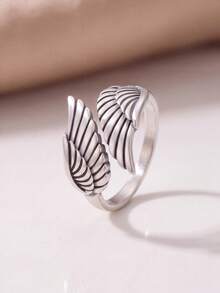 1pc 925 Sterling Silver Bold Wing Open Ring, Suitable For Women To Match Bracelets And Earrings, DIY Jewelry Making - Style 3 - View 3