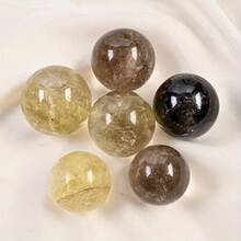 1pc Stunning Natural Rainbow Smoky Citrine Quartz Crystal Sphere - Graduation Gift, Perfect Holiday Gift -Crystal Decor -Crystal Ornaments - Multicolor - View 8