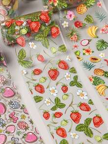 10 Rolls/Box Summer Theme Fruit Pattern Nail Art Transfer Stickers, Holographic Foil Nail Decals DIY Nail Supplies - Multicolor - View 7