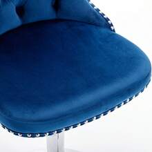 Barhocker - Blau + Samt + Schaumstoff - Übersicht 4