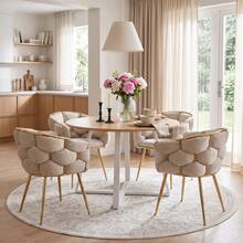 Modern Accent Chair Beige Metal Frame - Luxury Style For Living Room & Bedroom - Beige - View 5
