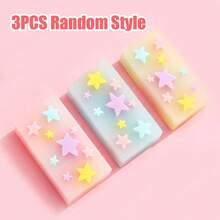 Colorful Star Jelly Eraser, Semi-Transparent Soft Texture Clean Erasure Art Sketching Student Exam Correction Eraser, Back To School Essential Stationery - Multicolor - View 7