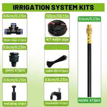 Universal Automatic Irrigation System Kit, Includes Brass Sprinkler Heads And PE Hose, No Power Required, Leak-Proof Design, Easy Installation And Use, Suitable For Cooling Systems, Greenhouses, Gardens, Outdoor Areas And Vegetable Gardening Irrigation. - Automatic Irrigation Kit - View 13