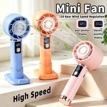 1 Set Mini Handheld Desktop Fan With Stand, USB Rechargeable Battery, Adjustable Wind Speed, Suitable For Camping, Outdoor, Travel, Student Gift - Multicolor - View 1