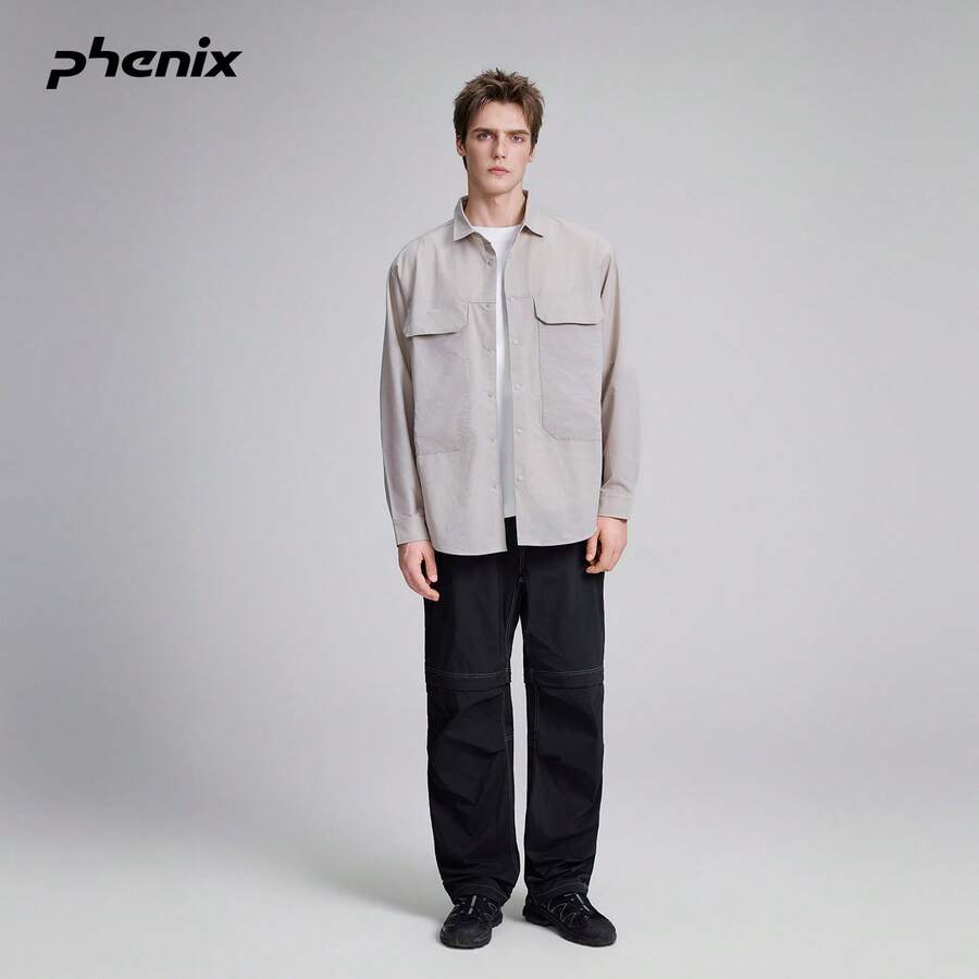 Phenix Men's Outdoor Long Sleeve Shirt 2026SS New Loose Fit Elastic Breathable Shacket - Light Sand - View 1