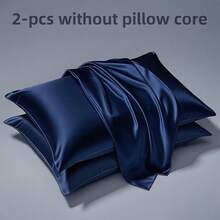 Soft Breathable Smooth Solid Color Satin Pillowcase, Ice Silk Texture, Skin-Friendly Comfortable, Home Use - Multicolor - View 9
